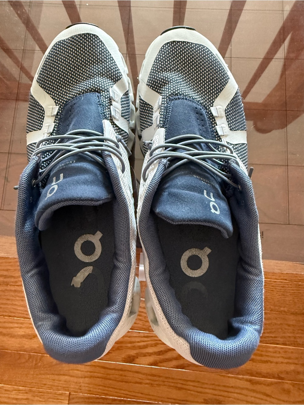 On Running womens Athletic Running Shoes gray and blue - Picture 6 of 8